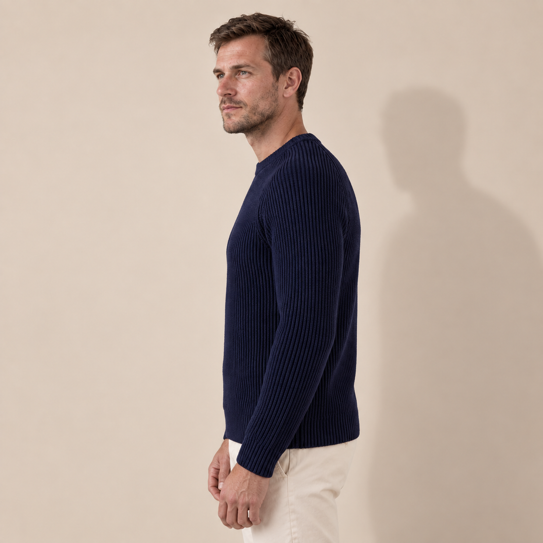 Navy English Rib Crewneck