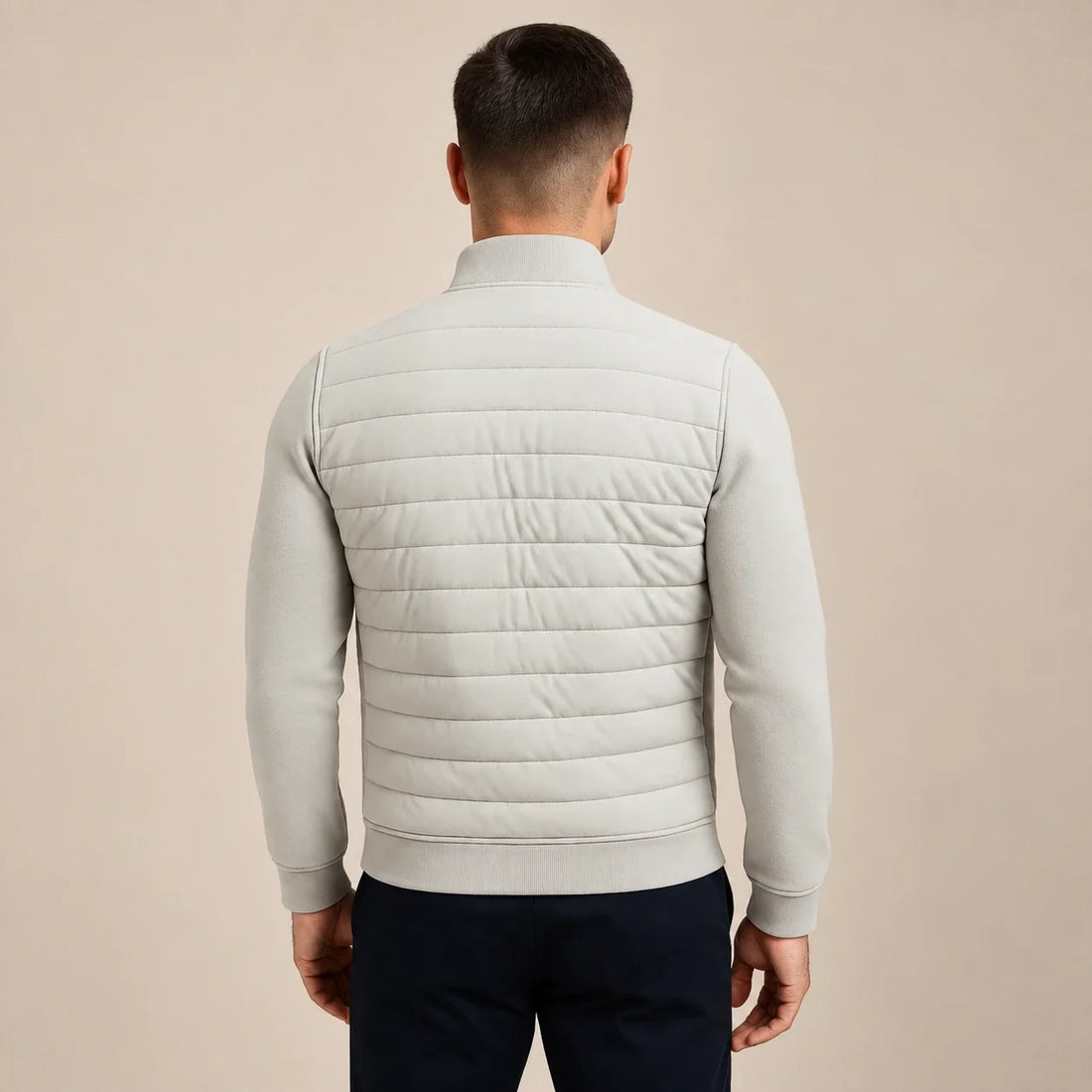 Men's Quilted Jacket Hybrid Knitted Sleeves
