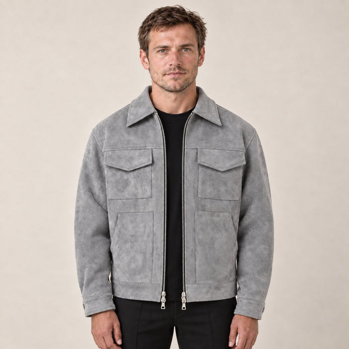 Men's Faux Suede Relaxed-Fit Jacket