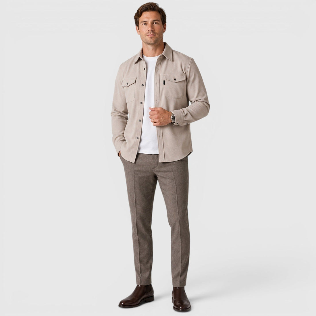 Men's Brushed Slim-Fit Overshirt
