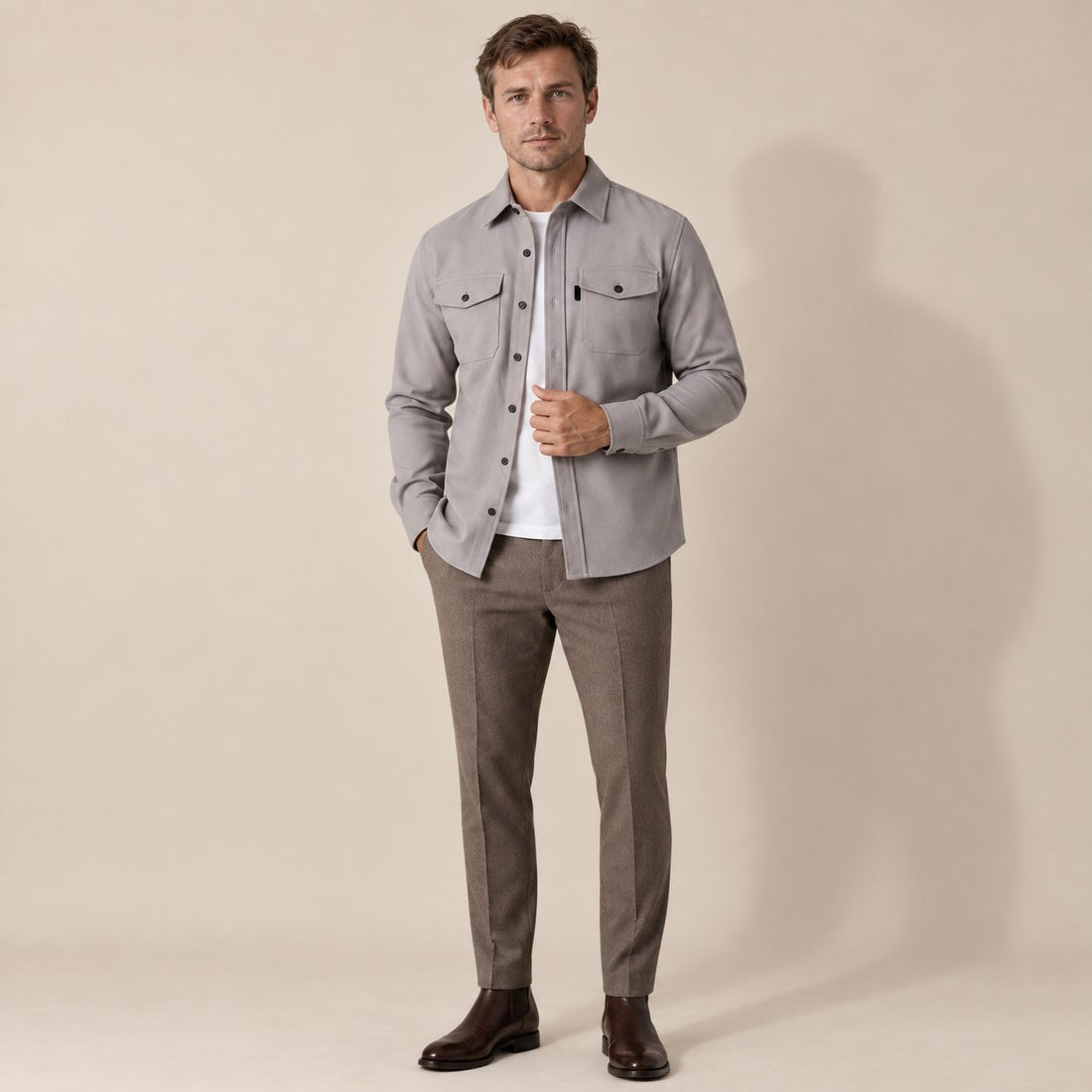 Men's Brushed Slim-Fit Overshirt